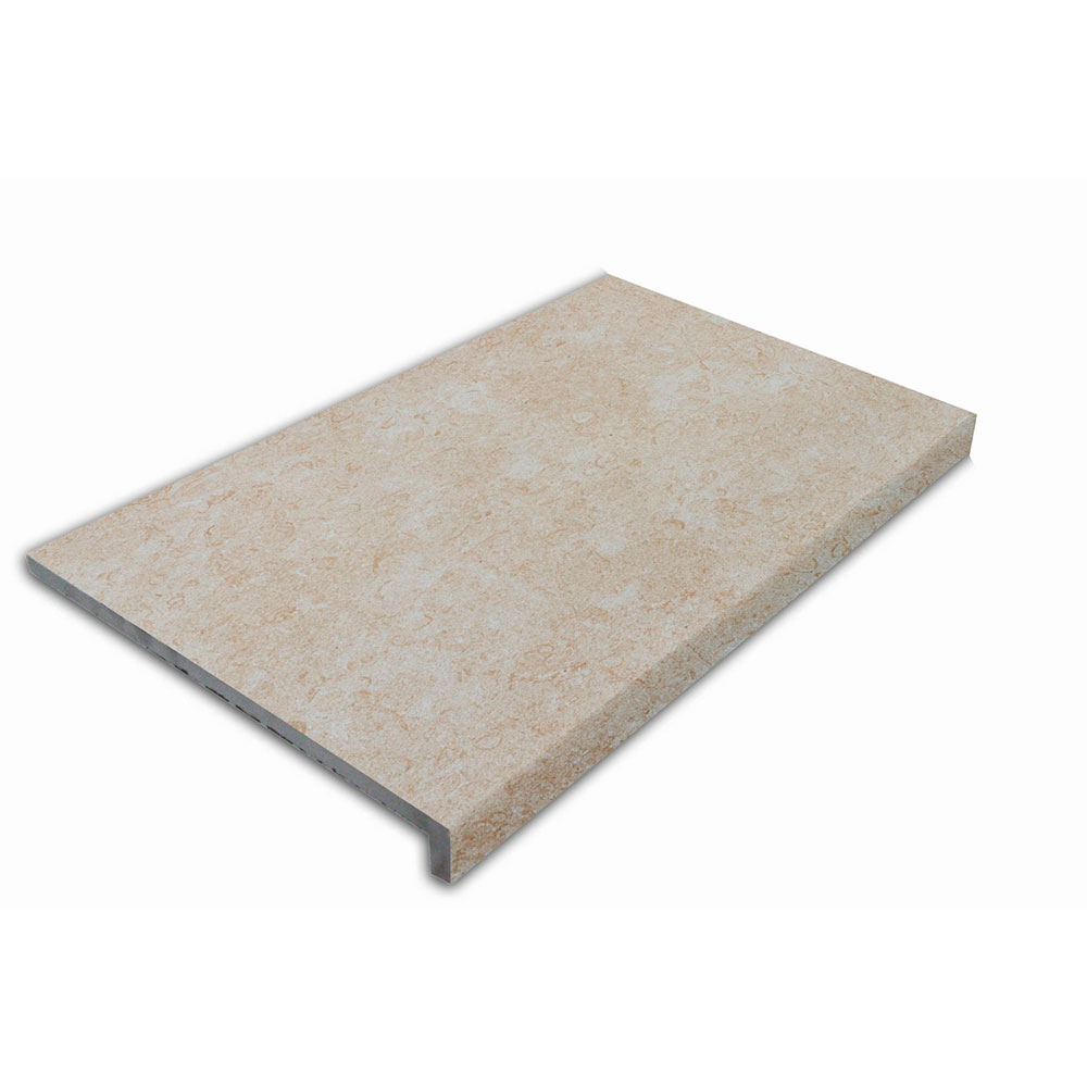 Klinker Stone Straight Stair-Tread Beige Matt 49x33 cm